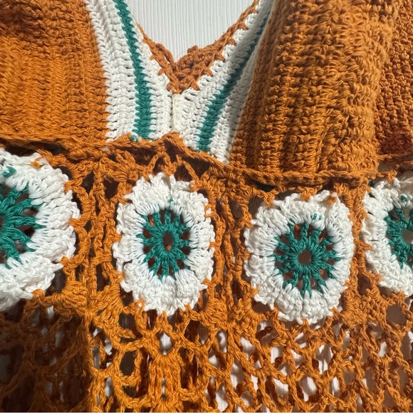 Crochet Knit Swimsuit Cover-Up – Corset Back – Boho Beach Dress Resort Vacation - Picture 5 of 11